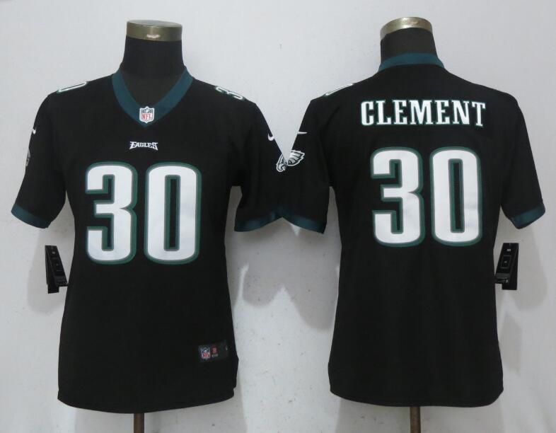 Women Philadelphia Eagles #30 Clement Black Vapor Untouchable Nike Player NFL Jerseys